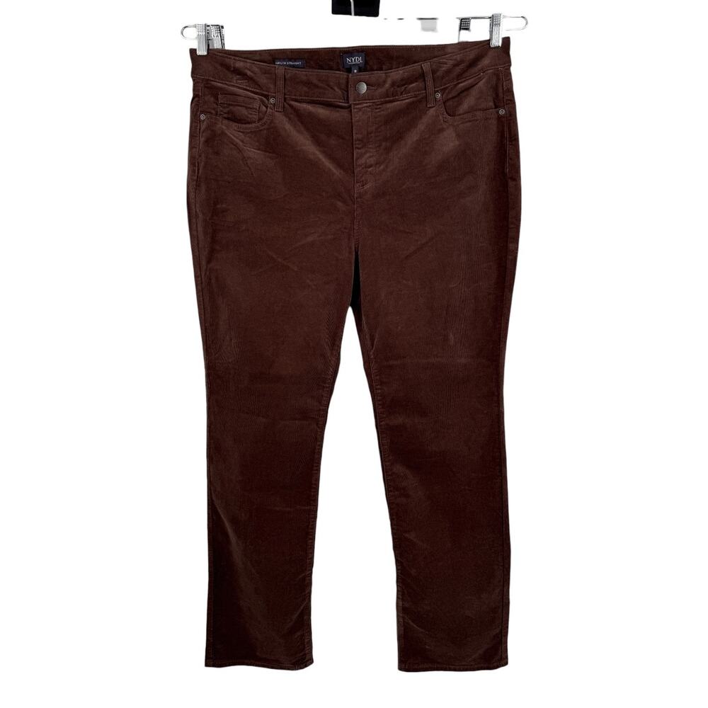 NYDJ Marilyn straight corduroy pants brown size 18